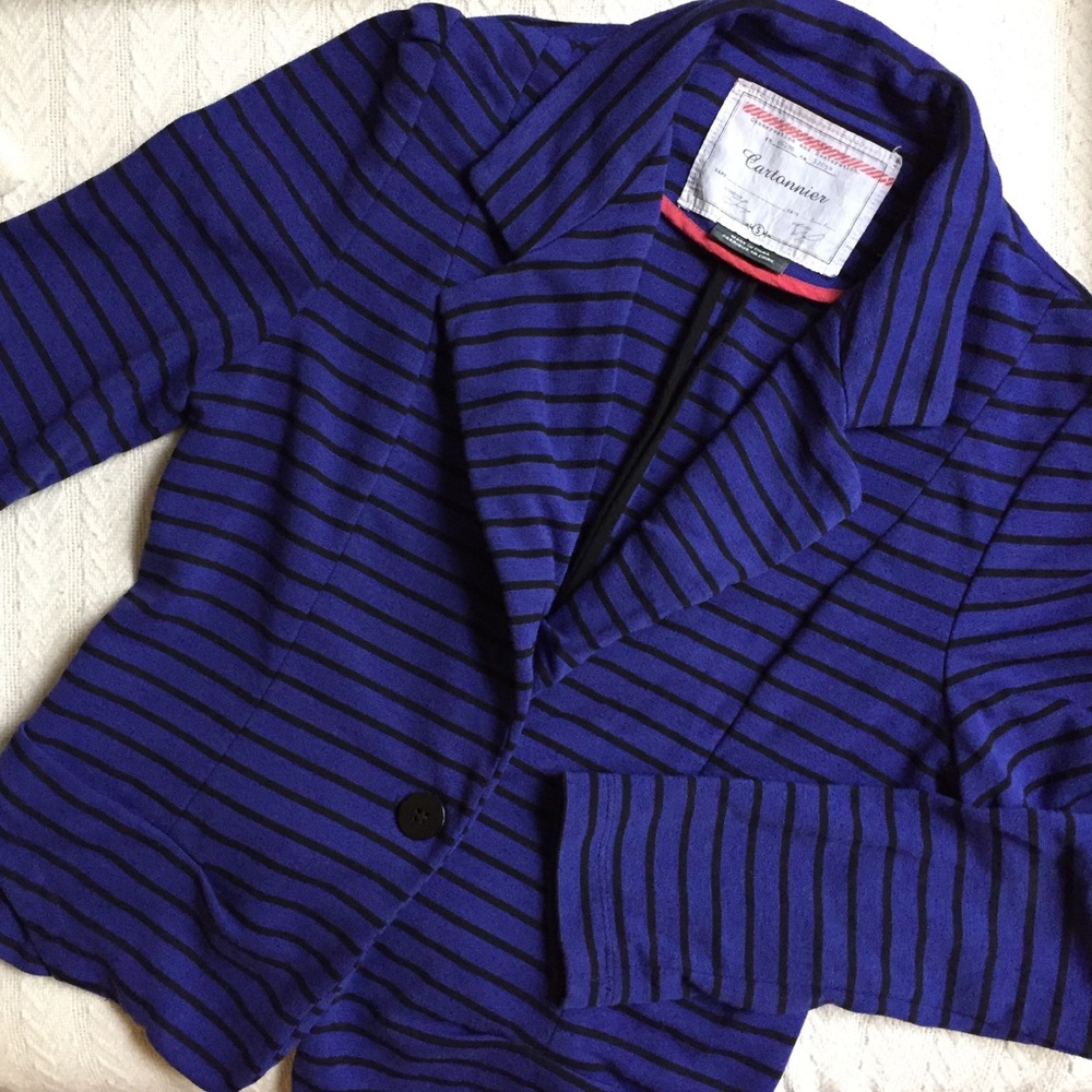 Anthropologie Cartonnier Striped Spinnaker Blazer